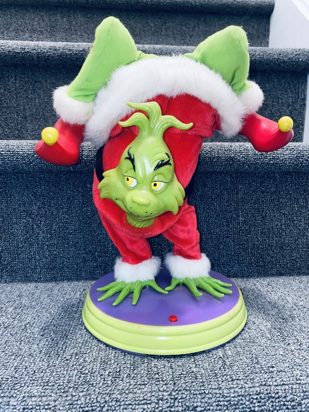 DAMAGED 2000 Dr Seuss Grinch Christmas Handstand Dancing Grinch Vintage